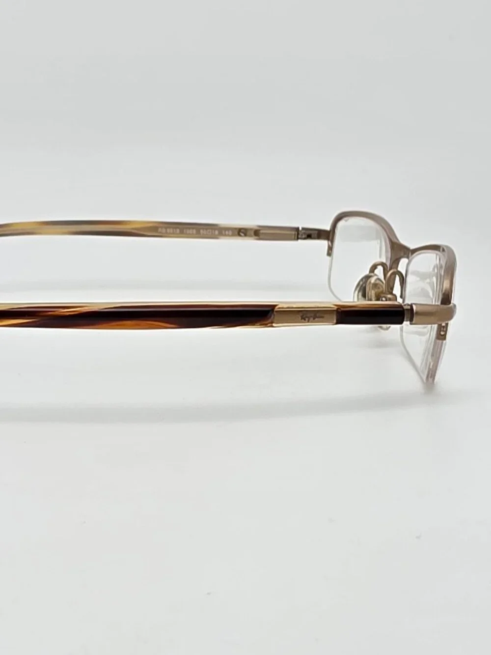 Ray-Ban RB8612 1065 Gold Sand Titanium Semi Rimless Eyeglasses Frame w Case 50mm
